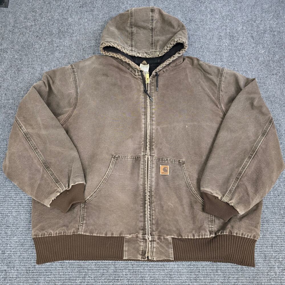 Vintage Carhartt J130 CHT Chestnut Brown Sandstone Canvas Active Jacket 3XL Reg